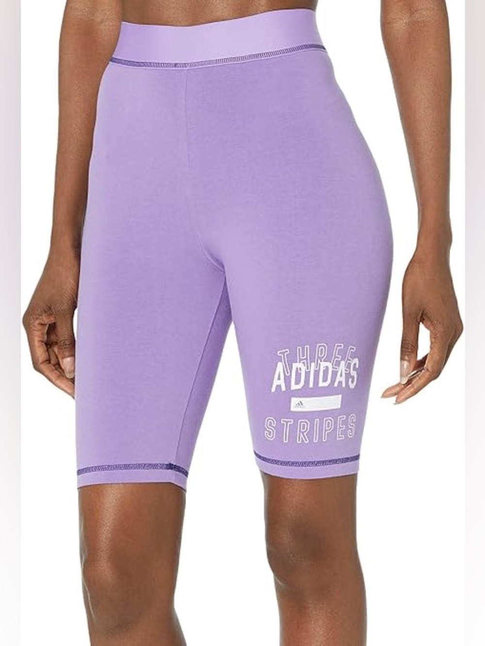 Adidas Sport Statement Bike Shorts Violet 3 Stripes